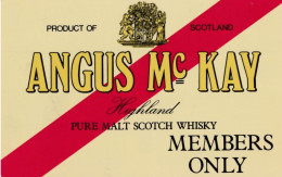 Calendarietto - Angus Mc Kay - Pure Malt Scotch Whisky - Procuct Of Scotland - Anno 1989 - Formato Piccolo : 1981-90
