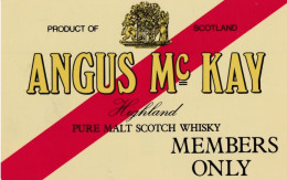 Calendarietto - Angus Mc Kay - Pure Malt Scotch Whisky - Procuct Of Scotland - Anno 1989 - Petit Format : 1981-90