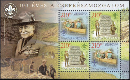 2007, Hungary, Scout, Anniversaries, CEPT, Europe, Commemoration, Headgear, Souvenir Sheet, MNH(**), HU BL313 - Ungebraucht