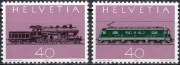 1982, Switzerland , Gotthard Railway, Locomotives, Railways, 2 Stamps, MNH(**), CH 1214-15 - Nuevos