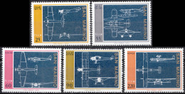 1973, San Marino, Aircraft, Aviation, 5 Stamps, MNH(**), SM 1041-45 - Nuovi