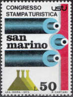 1973, San Marino, Tourist Press Congress, Conferences, Tourism, 1 Stamps, MNH(**), SM 1027 - Ungebraucht