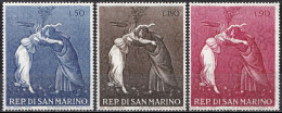 1968, San Marino, Christmas, Angels, Paintings, 3 Stamps, MNH(**), SM 918-20 - Nuevos