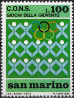 1973, San Marino, 5th Youth Games, Olympic Games, Sports, 1 Stamps, MNH(**), SM 1028 - Unused Stamps