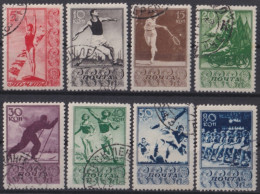 F-EX48431 RUSSIA 1938 USED SPORT TENNIS VOLLEYVALL SKITING SOCCER.  - Used Stamps