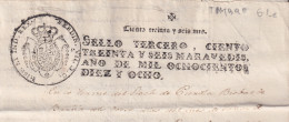 1818-PS-2 SPAIN ESPAÑA 1818 SELLO 3º SEALLED PAPER REVENUE.  - Fiscales