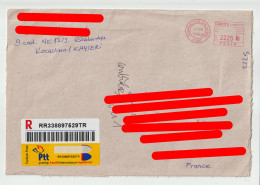 7623 Lettre Cover Recommandé Registered 2024 TURQUIE TURKIYE Affranchissement Mécanique Machine à Affranchir - Cartas & Documentos