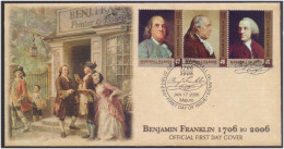 Benjamin Franklin US President, St. John Lodge, Mathematics, Physics, Energies Electricity, Freemasonry Marshall FDC - Marshalleilanden