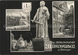 73034407 Muehlhausen Thueringen Loewenstatue Thomas Muentzer Frauentor Rathausho - Mühlhausen