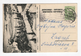 1957. YUGOSLAVIA,CROATIA,PULA,ARENA,COLISEUM,ILLUSTRATED STATIONERY CARD,USED TO ZAGREB - Postwaardestukken