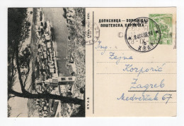 1958. YUGOSLAVIA,CROATIA,HVAR,ISLAND,ILLUSTRATED STATIONERY CARD,USED TO ZAGREB - Postwaardestukken