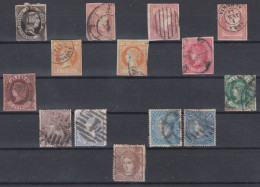 00615/ Spain 1851+ Queen Isabella Used Collection 14 Stamps - Colecciones