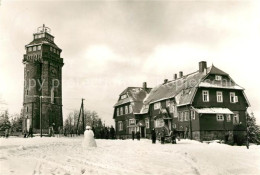 73034128 Auersberg Wildenthal Aussichtsturm Gaststaette Winter Auersberg Wildent - Eibenstock