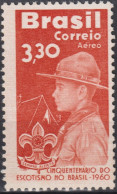 1960 Brasilien AEREO ** Mi:BR 985, Sn:BR C101, Yt:BR PA90, 50th Anniversary Of Scouting In Brazil - Nuevos