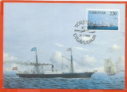 DK109_*   * FAROE ISLANDS * CARD MAXIMUM *  FDC. CACHÉ With TEXT ON BACKSIDE . - Islas Feroe