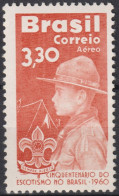 1960 Brasilien AEREO ** Mi:BR 985, Sn:BR C101, Yt:BR PA90, 50th Anniversary Of Scouting In Brazil - Unused Stamps