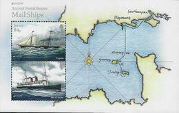 JERSEY - EUROPA 2020 + MAIL SCHIPS - "ANTIGUAS RUTAS POSTALES - ANCIENT POSTAL ROUTES" - HOJITA BLOQUE - 2020