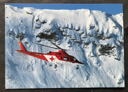 Rega-Helikopter Rekognoszierungsflug über Der Abbruchzone Einer Lawine Im Schilthorngebiet (Mürren) - Helicópteros