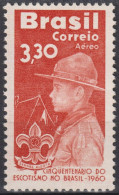 1960 Brasilien AEREO ** Mi:BR 985, Sn:BR C101, Yt:BR PA90, 50th Anniversary Of Scouting In Brazil - Posta Aerea