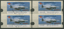 Indonesien 1996 ATM AIR SHOW Flugzeuge Automat 2, 4 Werte, 6.2e Gestempelt - Indonesië