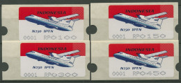 Indonesien 1996 Automatenmarke ATM Flugzeug Automat 1 Satz 4 Werte, 2.1 Postfr. - Indonesië