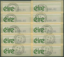 Irland Automatenmarken 1990 Freimarke Satz 10 Werte ATM 3 S Gestempelt - Viñetas De Franqueo (Frama)