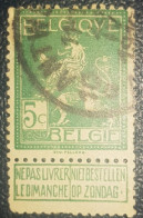 Belgium 3C Used Postmark Classic Stamp National Arms 1912 - Sonstige & Ohne Zuordnung