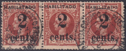 1899-661 CUBA US OCCUPATION PUERTO PRINCIPE 1899 1º ISSUE 2c S. 2mls DANGERUS FORGERY TRYP USED.  - Usados