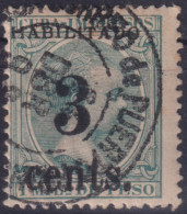 1899-670 CUBA US OCCUPATION PUERTO PRINCIPE 1899 5º ISSUE 3c S. 1mls DANGEROUS FORGERY USED  - Usados