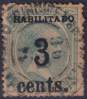 1899-673 CUBA US OCCUPATION PUERTO PRINCIPE 1899 5º ISSUE 3c S. 2mls DANGEROUS FORGERY SMALL NUMBER.  - Gebraucht