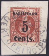 1899-684 CUBA US OCCUPATION PUERTO PRINCIPE 1899 2º ISSUE 5c S. 3mls SMALL NUMBER INVERTED FORGERY USED.  - Gebruikt