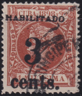 1899-686 CUBA US OCCUPATION PUERTO PRINCIPE 1899 2º ISSUE 3c S. 1mls DANGEROUS FORGERY USED.  - Usati
