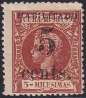 1899-687 CUBA US OCCUPATION PUERTO PRINCIPE 1899 2º ISSUE 5c S. 5mls DANGEROUS FORGERY.  - Unused Stamps