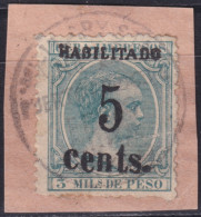 1899-697 CUBA US OCCUPATION PUERTO PRINCIPE 1899 5º ISSUE 5c S. 3mls SMALL NUMBER FORGERY USED.  - Gebruikt