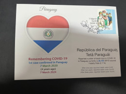 7-3-2024 (2 Y 22) COVID-19 4th Anniversary - Paraguay - 7 March 2024 (with OZ Doctor COVID-19 Stamp) - Malattie