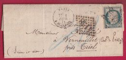 GUERRE 1870 PARIS 1 FEVRIER 1871 POUR TRIEL SEINE ET OISE ZONE OCCUPE TAXE ALLEMANDE 10 ANNULEE PAR GC VERSAILLES LETTRE - War 1870