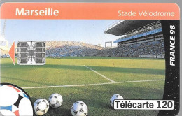 CARTE-PUCE-PUBLIC-F876-120U-SC7-06/98-MARSEILLE-STADE DE FOOT-N° Etroit-C85124818/Utilisé-TBE - 1998