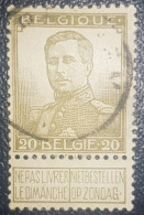 Belgium 20C Used Classic Stamp 1912 King Albert Two Buttons On Uniform - Other & Unclassified