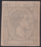 1877-155 CUBA ANTILLES 1877 12 ½ C MH ALFONSO XII IMPERFORATED.  - Prephilately