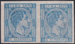 1878-223 CUBA ANTILLES 1878 MNH 5c ALFONSO XII IMPERFORATED.  - Prefilatelia