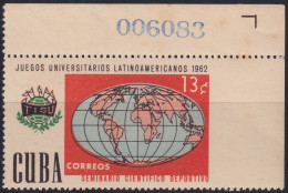 1962.268 CUBA 1962 13c UNIVERSITARY GAMES PERFORATION ERROR ORIGINAL GUM.  - Neufs