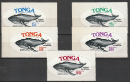 Tonga  1977   Whales 5V  MNH - Whales
