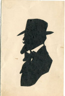 SILHOUETTES DECOUPEES D'un HOMME Avec Son CHAPEAU - Sa BARBE Et Son NOEUD PAPILLON - LOT De 2 CPA - Scherenschnitt - Silhouette