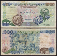 Ghana 1000 Cedis Banknote 1991 Pick 29a F- (4-)  (25182 - Other - Africa
