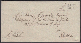 Preussen Pommern Ca. 1825 Umschlag Von BAHN L2 Nach STETTIN   (24577 - Sonstige & Ohne Zuordnung
