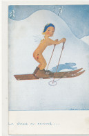 Illustrateur Sport  D'Hiver  - SAMIVEL N° 14 -  Fillette Angelot Nue Sur Skis  - La Chasse Au Renard - Samivel