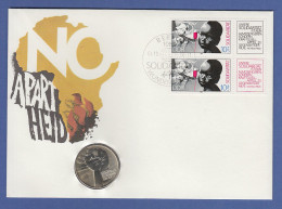 Numisbrief Anti-Apartheid Mit 5 Mark DDR-Münze 1978 Und Briefmarken DDR 1988 - Otros & Sin Clasificación