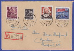 DDR 1954  Karl Marx Blockmarken Mi.-Nr. 389B Und 393B Auf R-Brief Aus Güstrow - Other & Unclassified