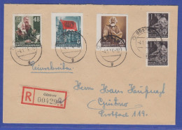DDR 1953 Mi.-Nr. 386B Und 388B Aus Karl Marx Block In MIF A. R-Brief Aus Güstrow - Andere & Zonder Classificatie