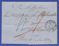 Markenloser Brief Mit Stempel HANAU Aus Dem Jahr 1855 Gel. Nach Meckmühl - Altri & Non Classificati